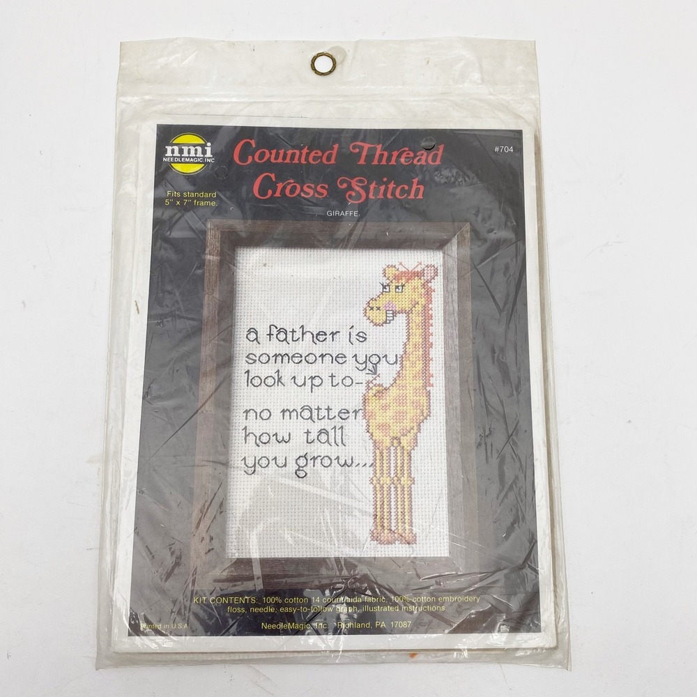 NeedleMagic Giraffe Father Quote Counted Cross Stitch Kit 704 NEW